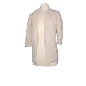 Free Hug S Open Front Blazer Beige Cream Jacket Woman
